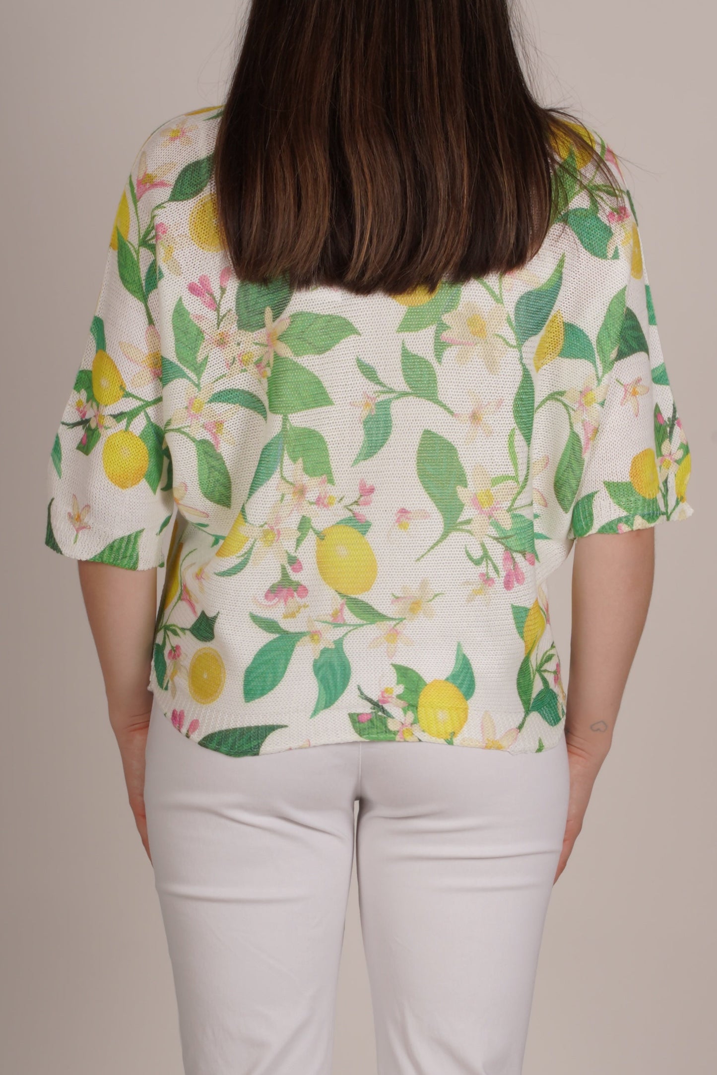 White Boat Neck Lemon Pullover
