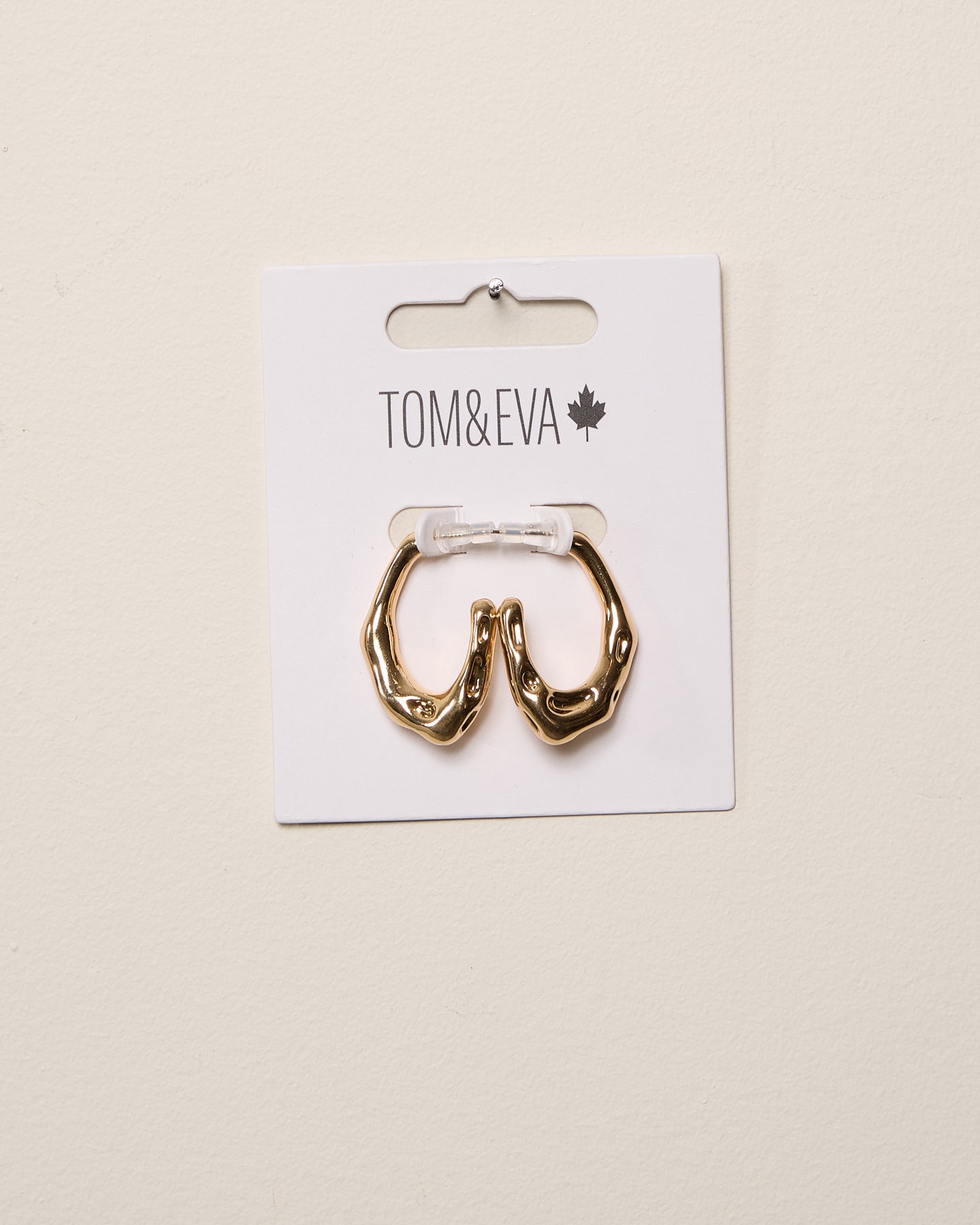 Gold Semi-Hoop Natural Hook Shape Earring