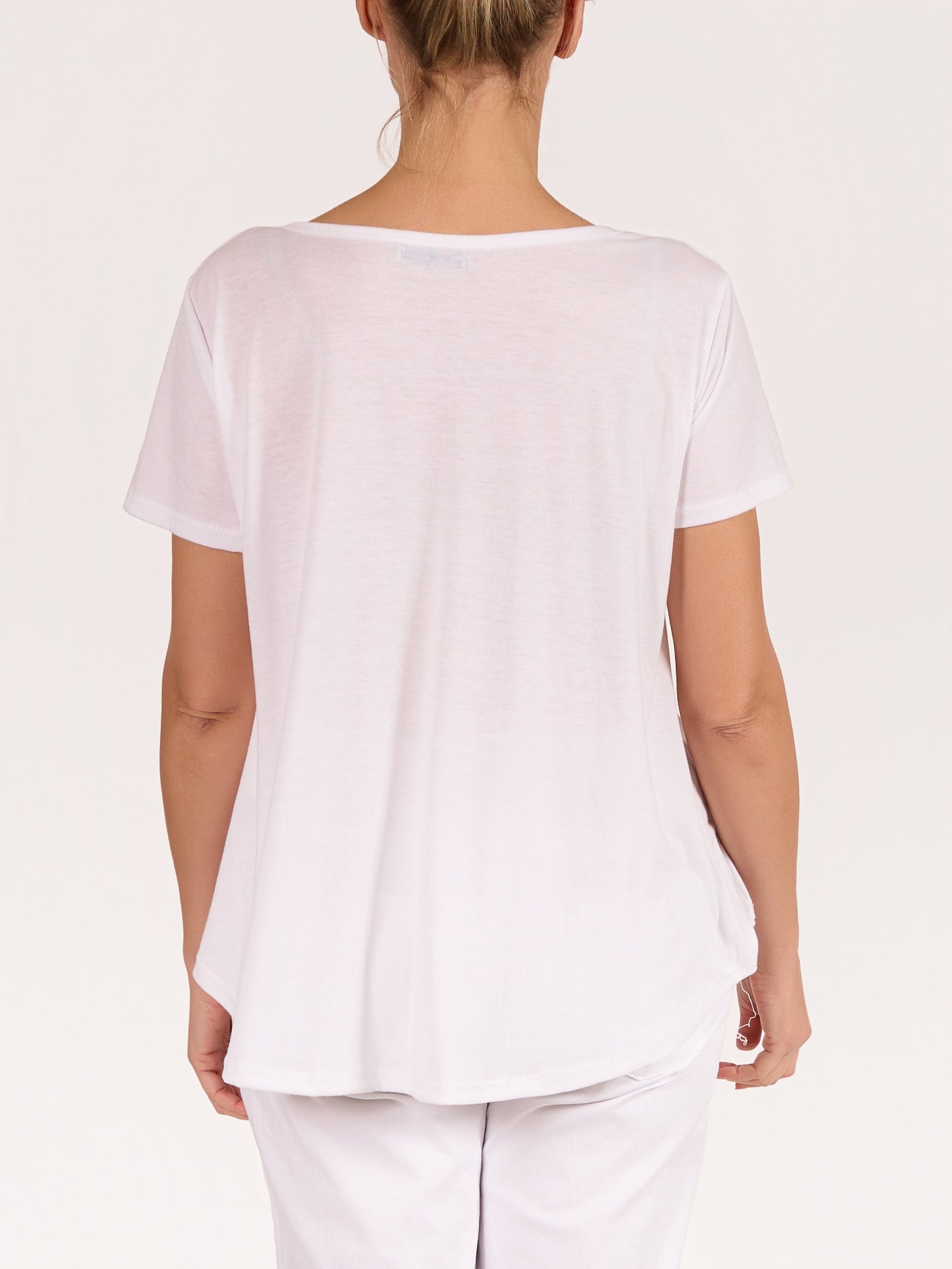 White Round Neck Short Sleeve Lemon Dolce Vita T-shirt