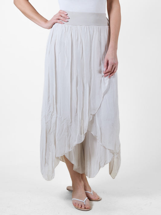 Biege Wrap-Style Pants