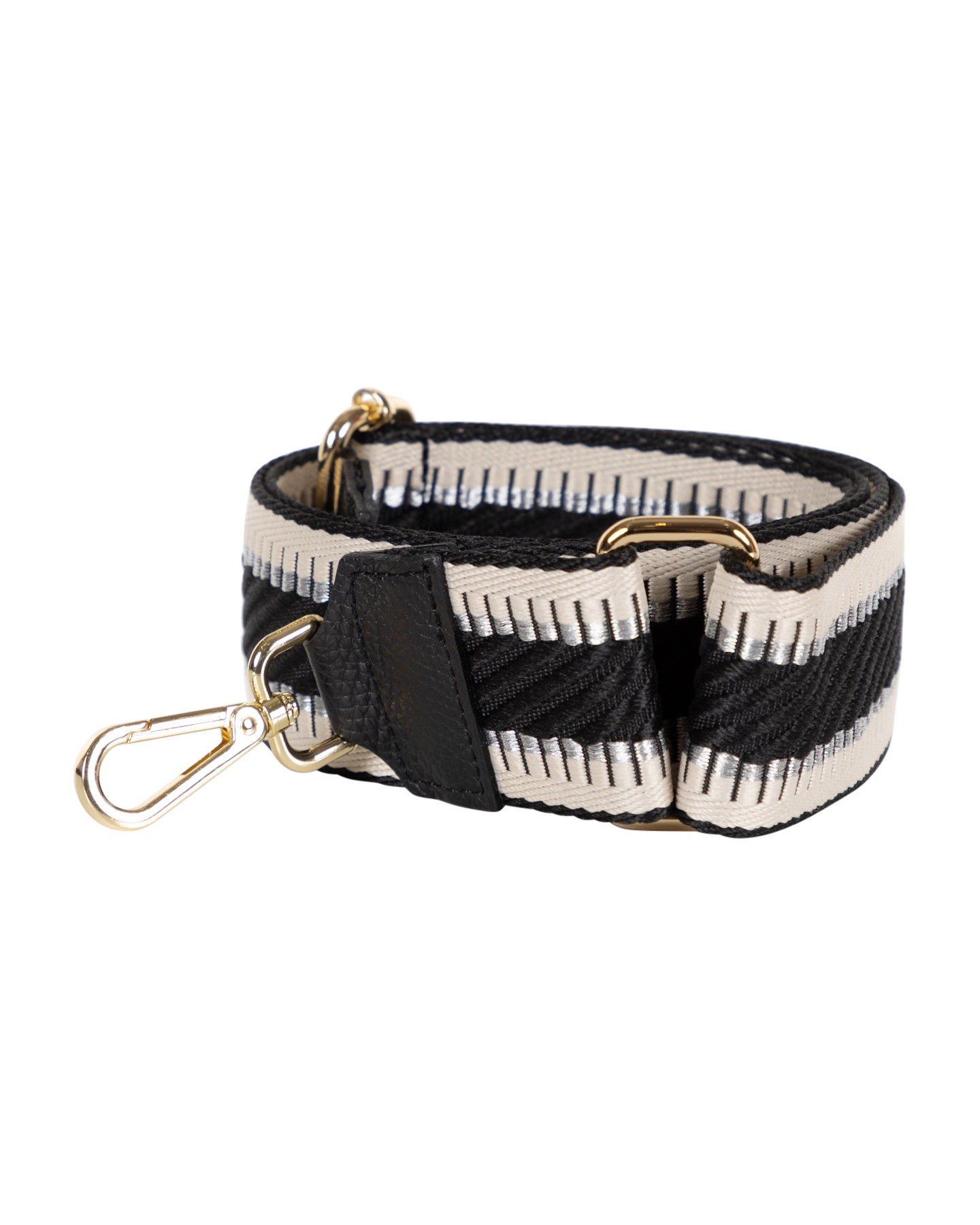 Sangle Réglable pour Sac avec Motif Chevron Noire