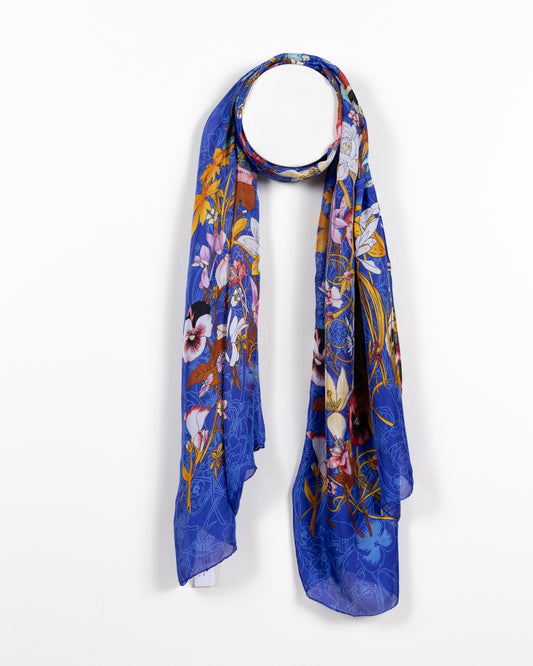 Écharpe Semi-Transparente Floraison Royale