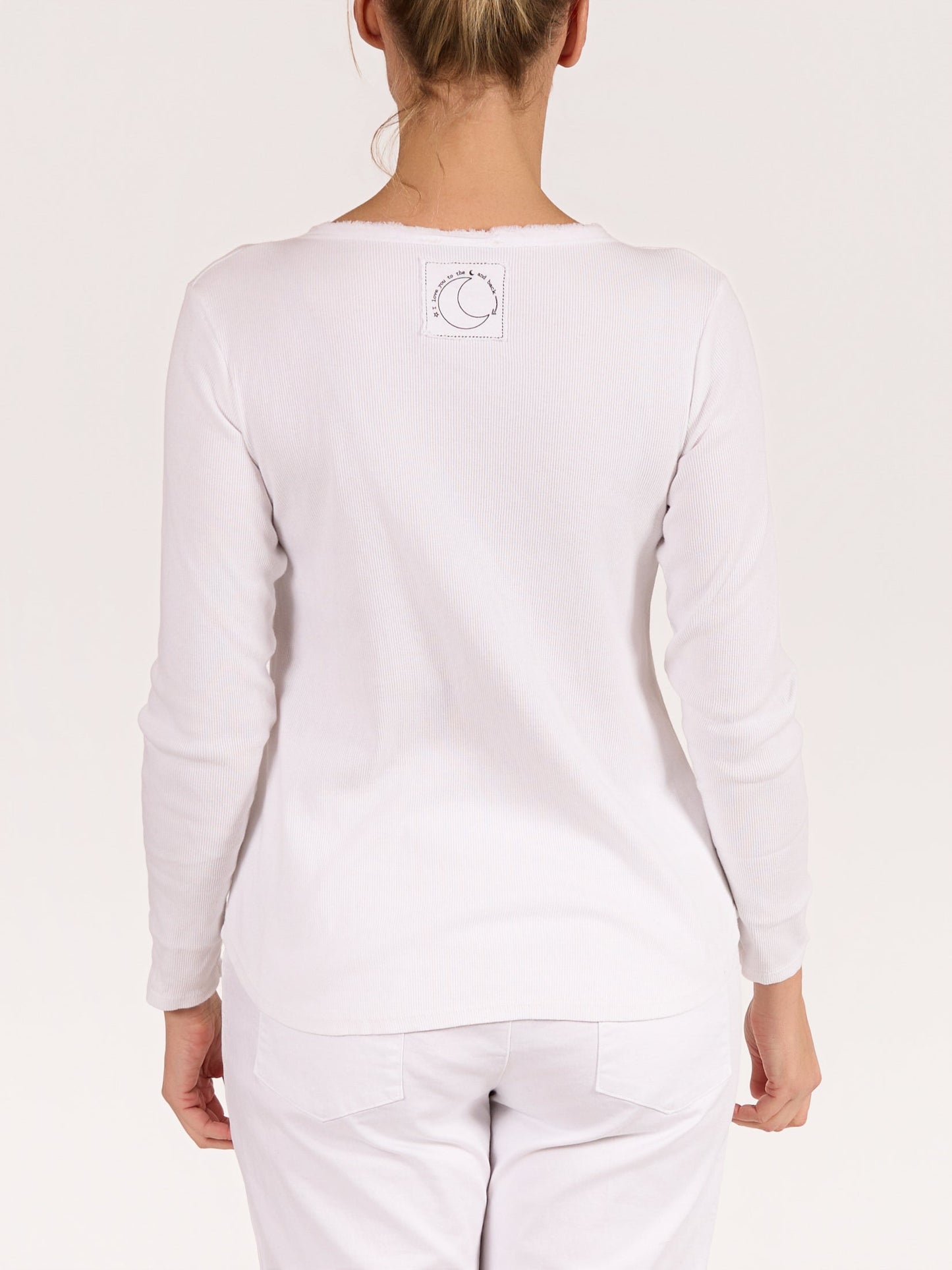 Pull doux col en V blanc