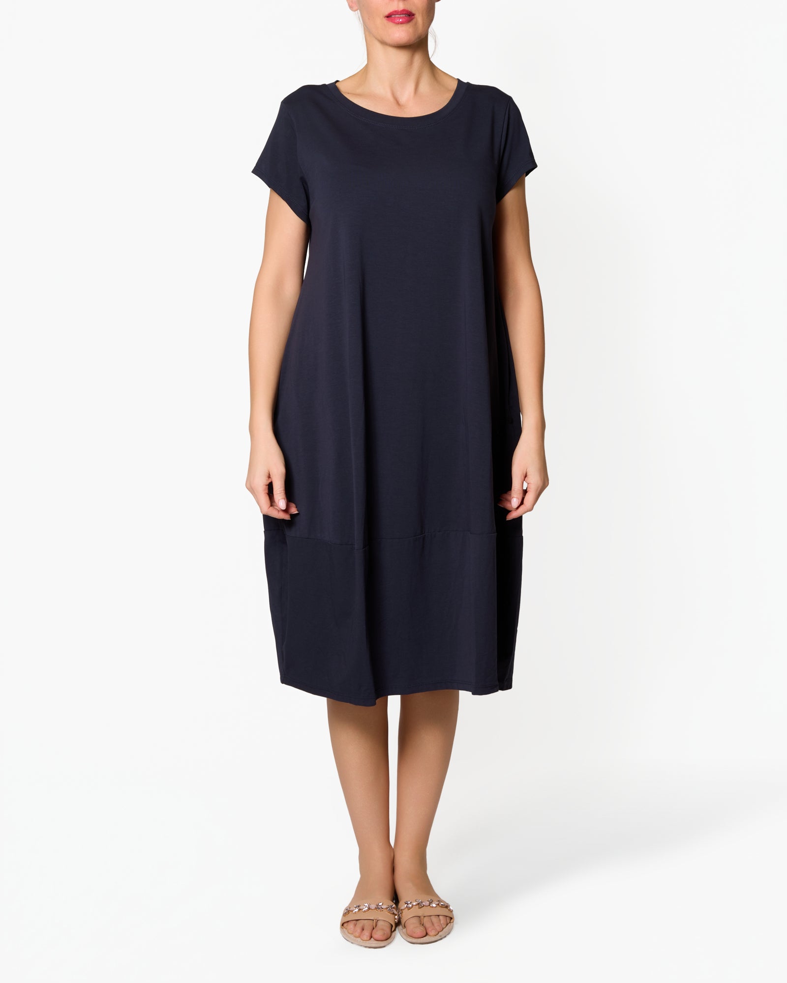 Midnight Blue Barrel Fit Pocket T-Shirt Dress