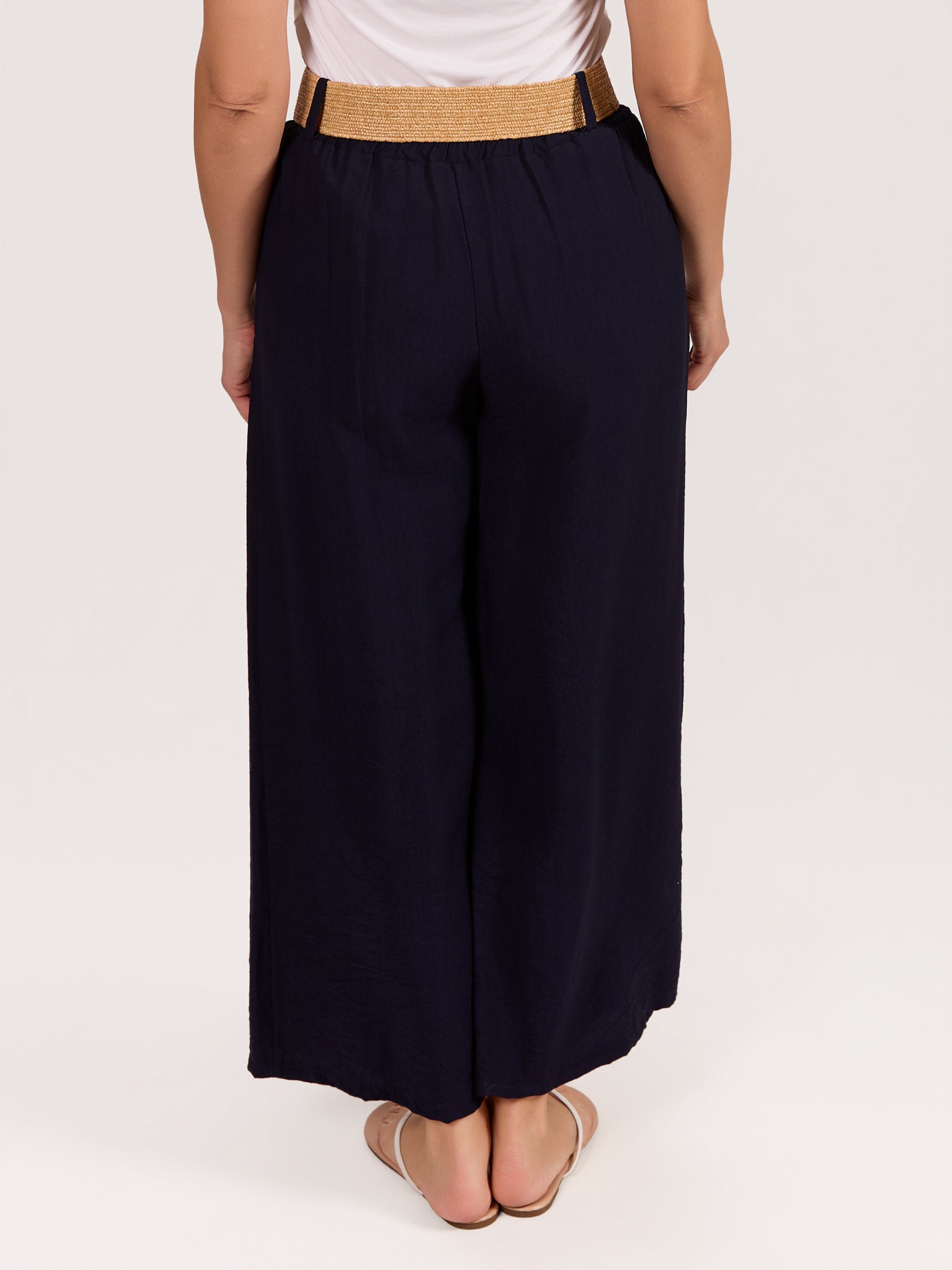 Midnight Loose Fit Wide Leg Belted Pants – Uneenu Store