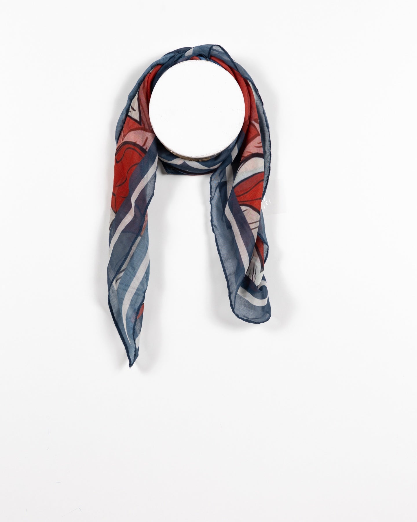 Bold Floral Pattern Transparent Decorative Scarf