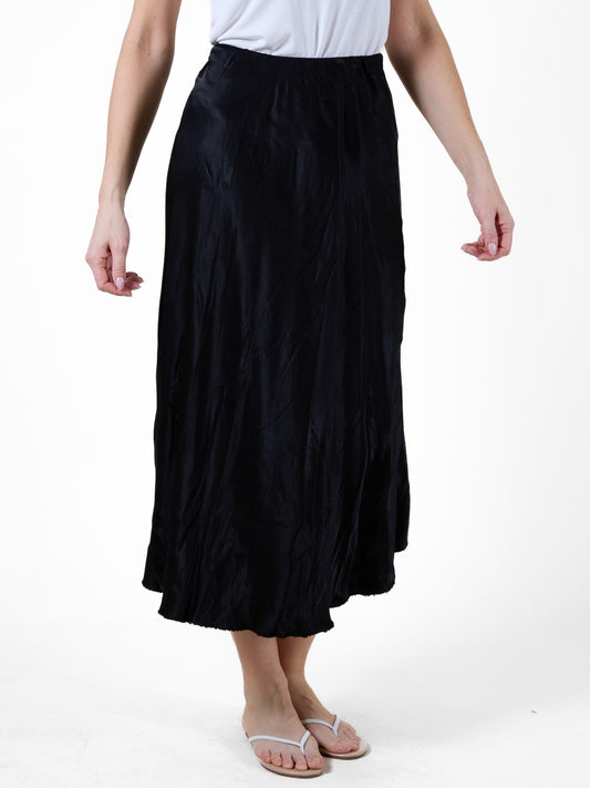 Black Long Skirt with Subtle Sheen