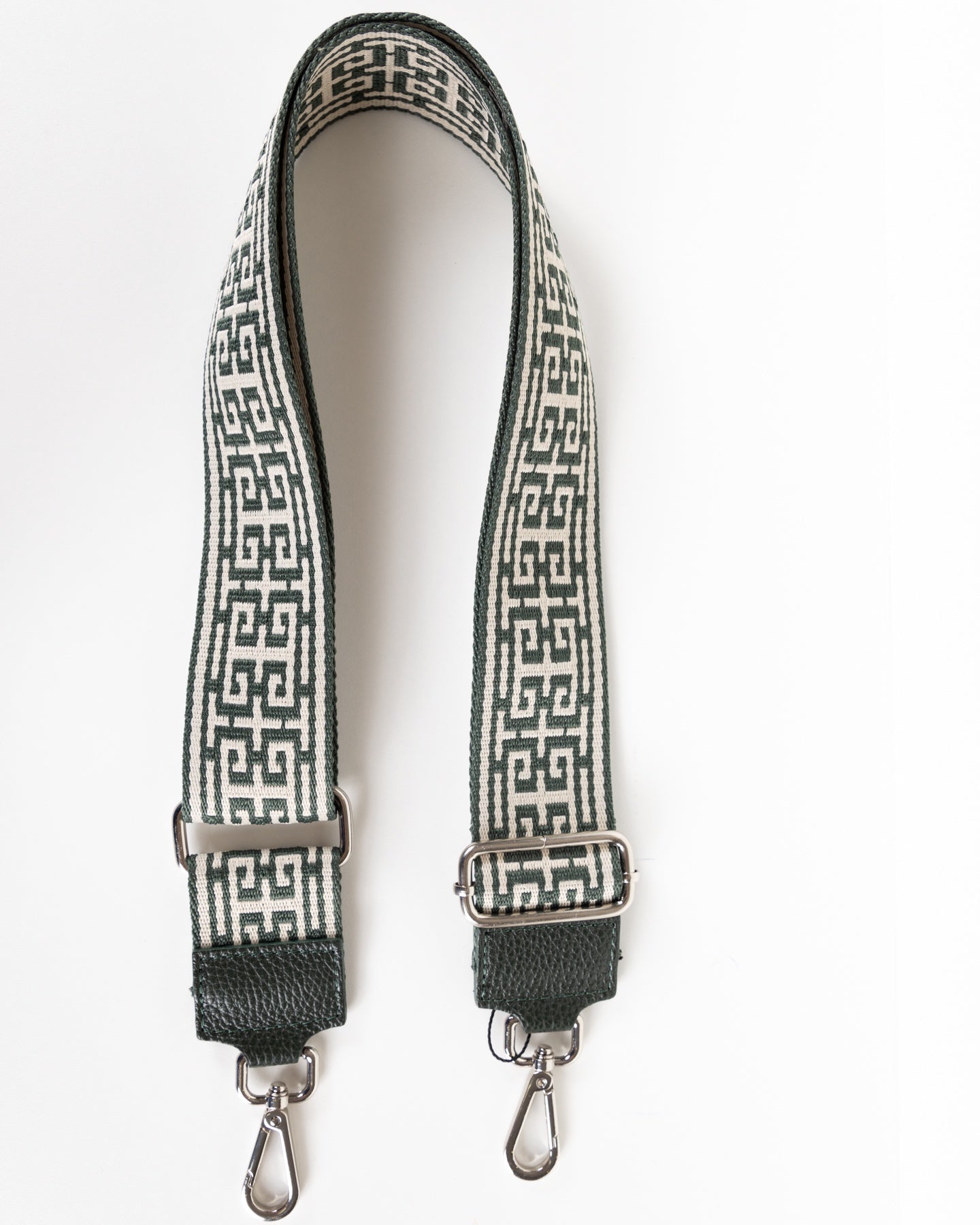 Sangle Réglable pour Sac avec Motif Grec Vert