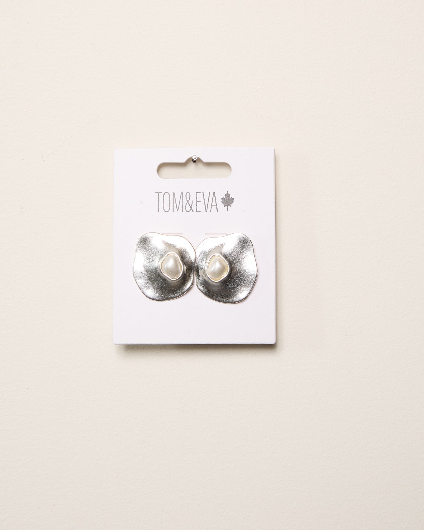 Silver Large Natural Shaped with Stone Earring