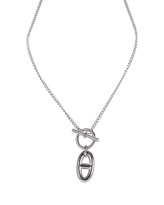 Collier avec Pendentif et Fermoir Toggle en Argent