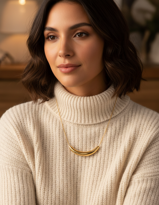 Golden Crescent Necklace