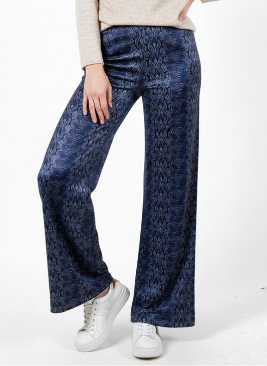 Midnight Pull On Double Python Band Pant