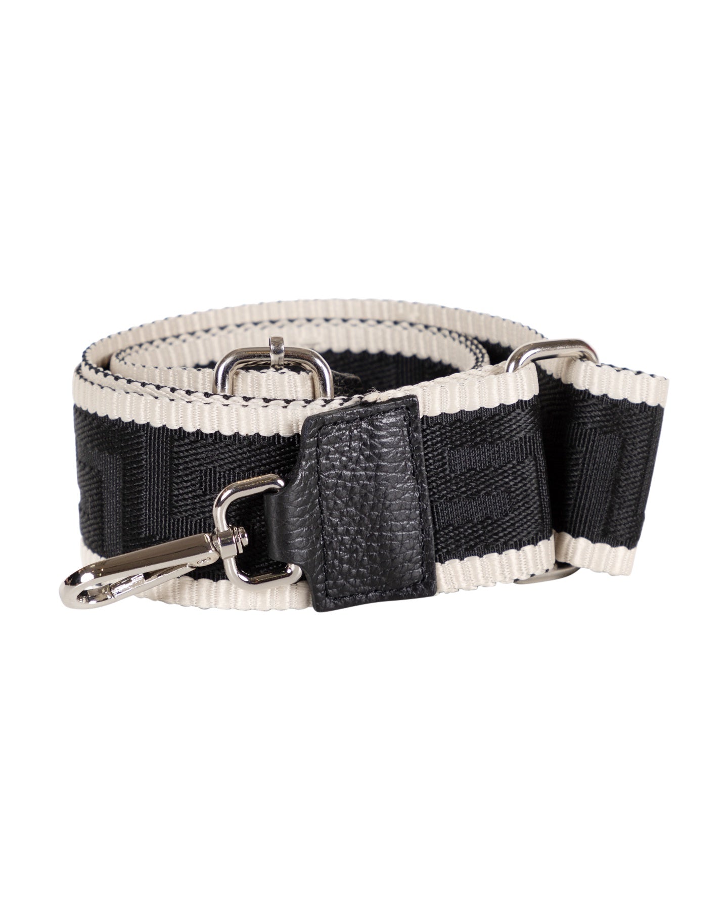 Sangle Réglable pour Sac avec Motif Grec Noir et Beige