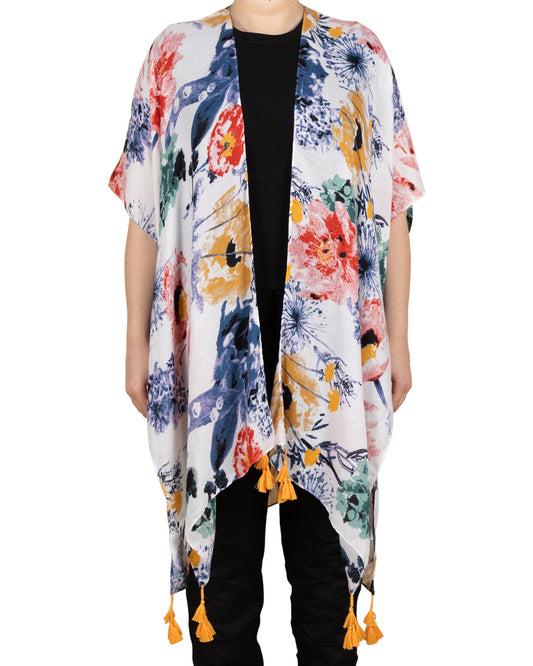 Kimono à Motifs Floraux Aquarelle