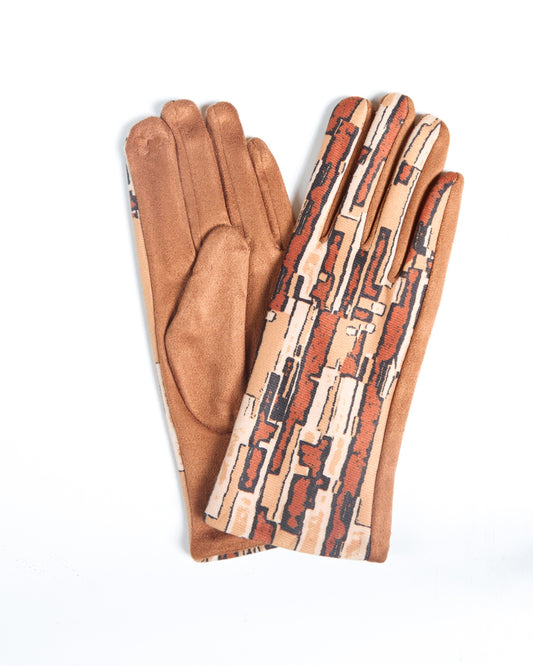 Yellow Gloves with Vibrant Abstract Print for Modern Style