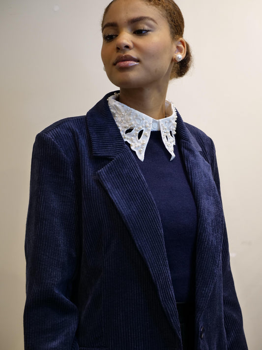 White Pearl Beaded Dickie Collar