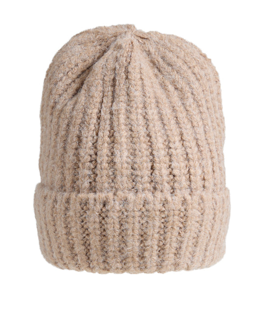 Camel Ribbed Knit Hat