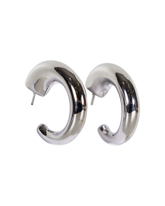 Silver Twisted Hoop Earrings