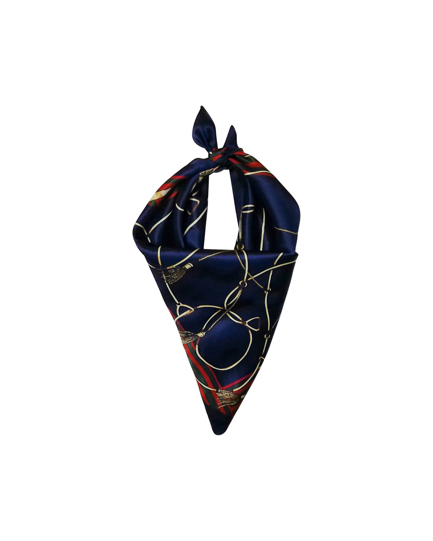 Silk Tassle  Print Square Neck Decorative Scarf