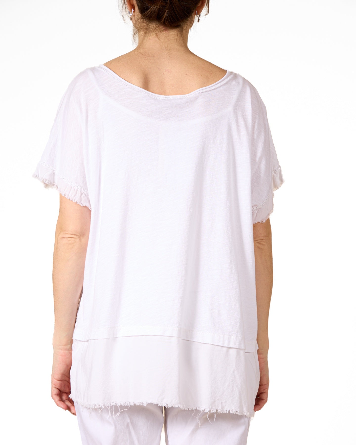 White Silver Trim Lurex Fish Top