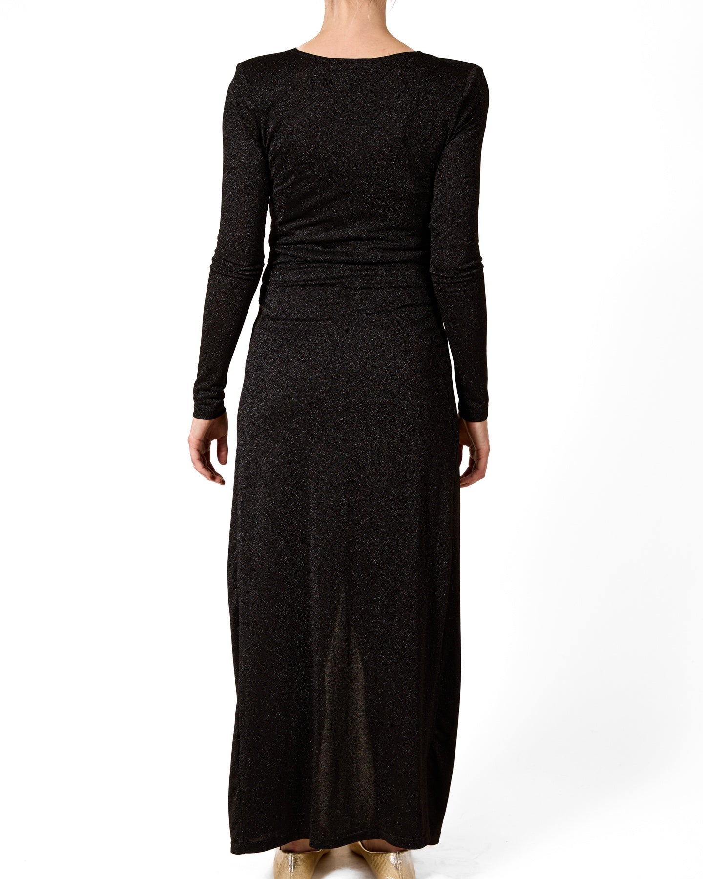 Ebony L/S Twist front V Neck Maxi Dress