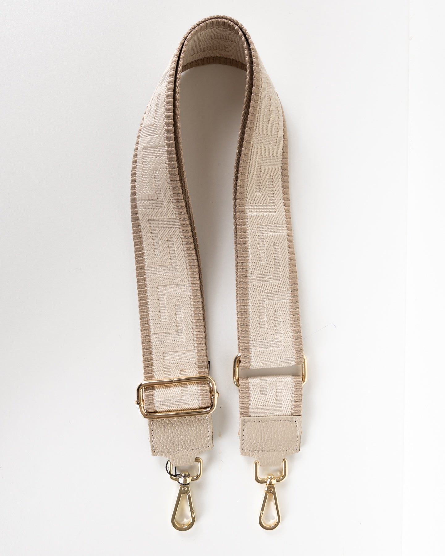 Sangle Réglable pour Sac avec Motif Grec Beige
